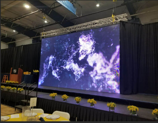 Pantalla de telón de fondo LED para escenario a todo color para interiores P3.91, pared de video de 64x64 píxeles