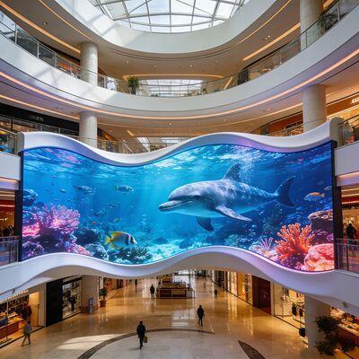 Pantalla LED curva P5 1R1G1B a todo color para exteriores con gran ángulo de visión