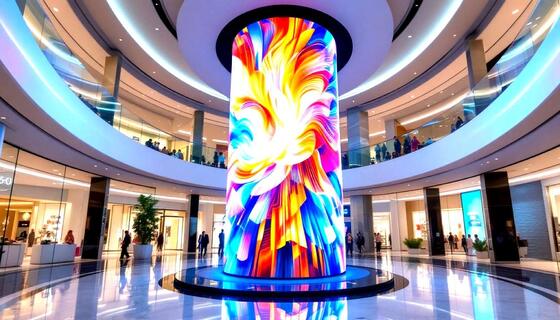 PANTALLA DE VIDEO CURVA FLEXIBLE LONGDA P5 EXTERIOR IMPERMEABLE 40000 puntos / M2