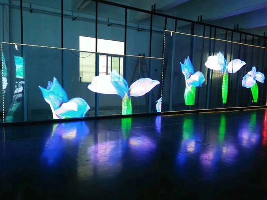 Pantalla LED de vidrio transparente de alta transparencia con amplio ángulo de visión y bajo consumo de energía para uso interior y exterior