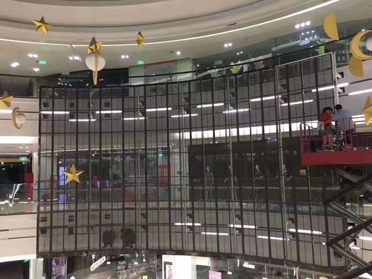 Pantalla LED de vidrio transparente de alta transparencia con amplio ángulo de visión y bajo consumo de energía para uso interior y exterior