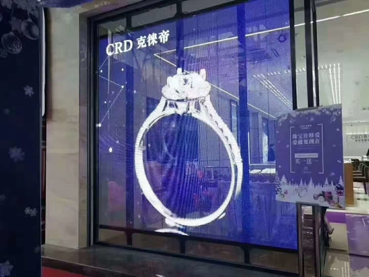 Pantalla LED transparente para pared/techo/suelo para interior/exterior