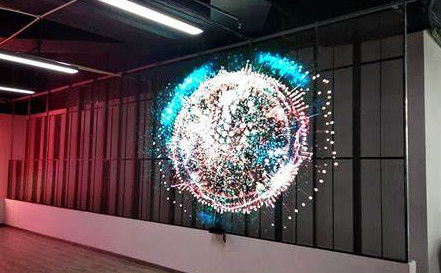 Fácil mantenimiento 75% pantalla LED de vidrio transparente con larga vida útil