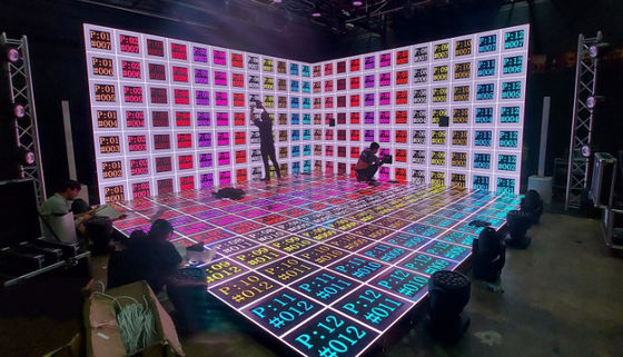 Pista de baile LED de tamaños personalizados IP65 ligera para eventos comerciales
