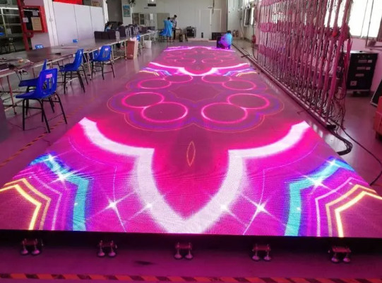 Iluminación ligera para interiores y exteriores con pantalla de azulejos de suelo LED RGB
