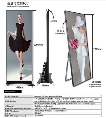 Pantalla LED P2.5 plegable para interiores HD con soporte para póster, para videowall en centros comerciales
