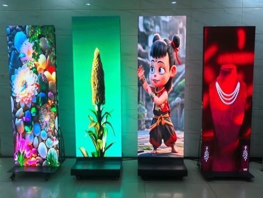 Pantalla LED P2.5 plegable para interiores HD con soporte para póster, para videowall en centros comerciales