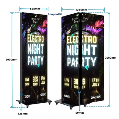 Cartel publicitario digital de video LED HD de doble cara P1.25 P1.538 P1.86 P2 P2.5 P3