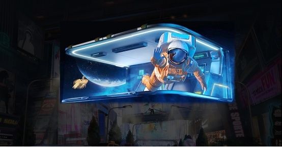 P5.71 RGB Soporte de aluminio Pantalla LED 3D profesional para exteriores a simple vista