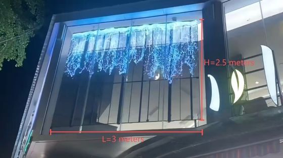 Pantalla LED de rejilla transparente de 3m*2.5m para escaparate de tienda minorista