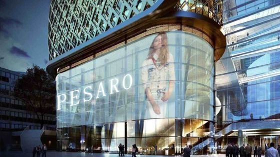 Pantalla LED de rejilla transparente de 3m*2.5m para escaparate de tienda minorista