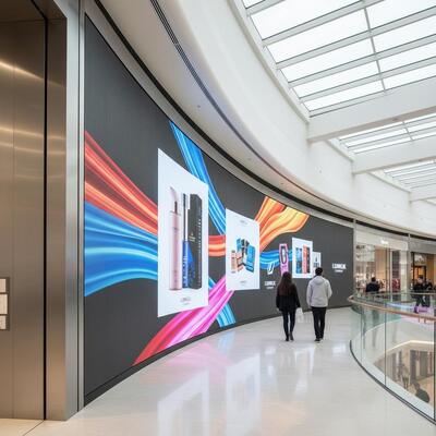 Pantalla LED curva P5 1R1G1B a todo color para exteriores con gran ángulo de visión