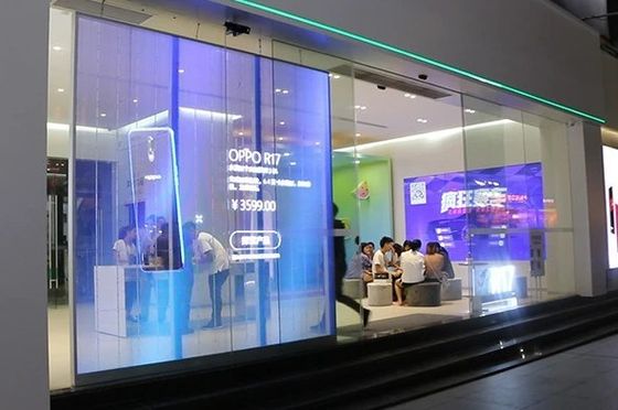 Pantalla LED interactiva creativa transparente ISO14001 ODM para centros comerciales