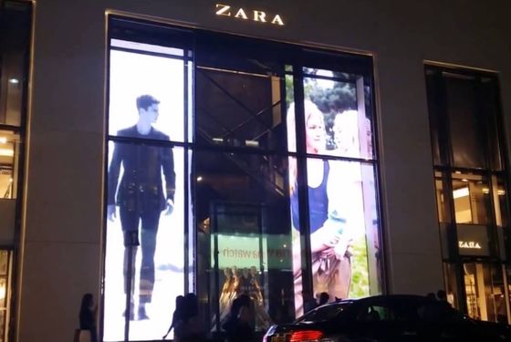 IP43 IC 2038 LED Pantalla transparente Led Pared W24*H120 Puntos CE ROHS