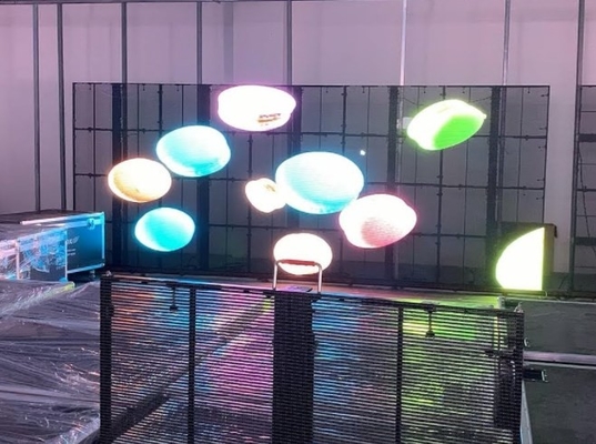 La publicidad de pantalla transparente del vidrio LED de 100 de los x 50cm exhibe a la FCC del ODM de 32873 pixeles