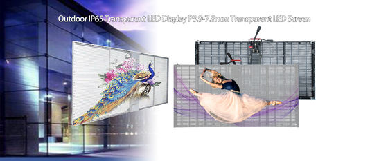 HD P3.9mm Vidrio transparente LED pantalla de rejilla de ventana Display 4500cd/ M2