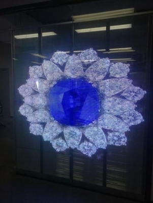 La ventana transparente de la rejilla de pantalla del vidrio LED de P10.4mm los 50*12.5cm exhibe el ² de 1000cd/M