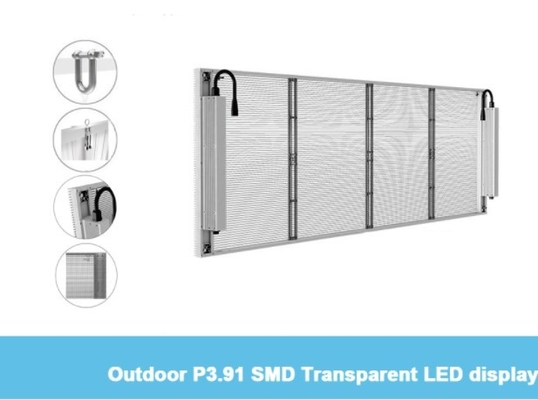 La pantalla llevada de cristal transparente HD de P3.91mm 1R1G1B llevó a Mesh Video Wall ISO9001
