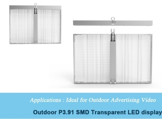 Exploración transparente P3.9mm de la ventana 8 de la tienda de la pantalla del vidrio LED de IC 2038
