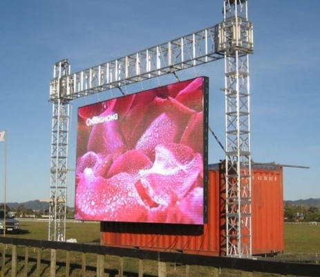 Alto tablero de publicidad video llevado al aire libre de las paredes de la ligereza 1R1G1B P4mm 14bit