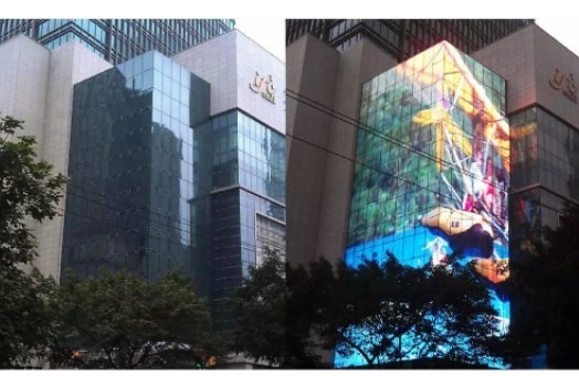 P2.8 la pantalla transparente del vidrio LED modificó al aire libre para requisitos particulares interior para el centro comercial