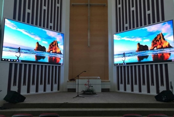 Pequeño gabinete de aluminio a todo color interior de la pantalla LED 192x192m m del pixel P3 para la iglesia