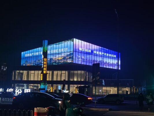 Pantalla LED transparente a todo color de alto brillo con tamaño personalizado para uso interior y exterior