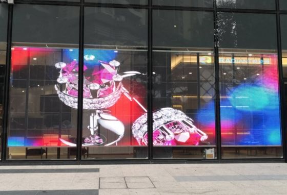 220W/ M2 de exhibición transparente 5000nits 7.8m m del LED Mesh Screen Outdoor Glass Window